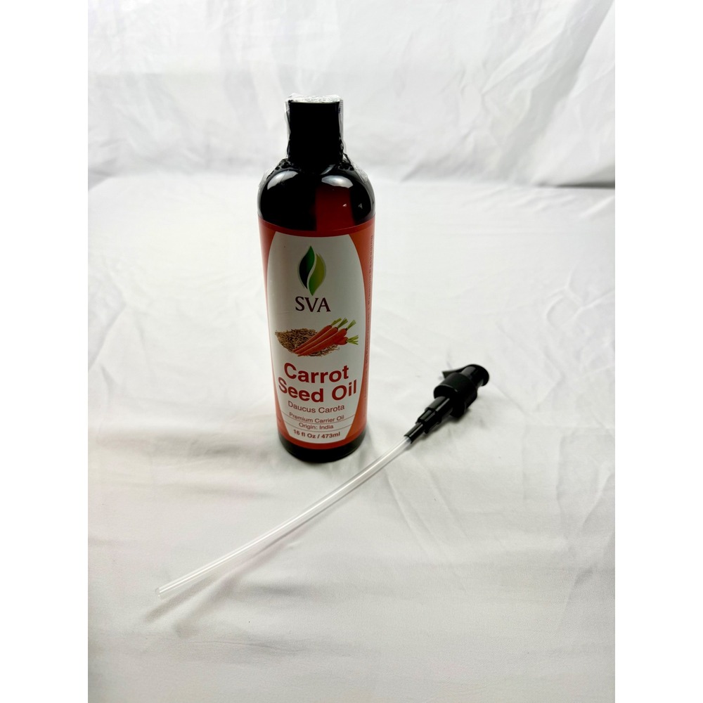 SVA Organics Carrot Seed Oil‎ 16oz Cold Pressed Premium Carrier Oil with Pump